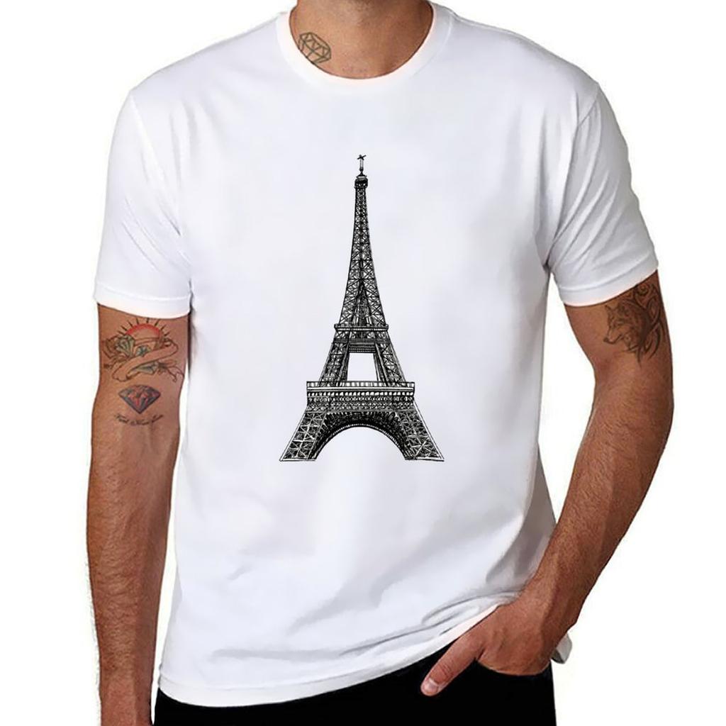 Eiffel Tower TShirt Basic Simple Casual Short Sleeve Tee