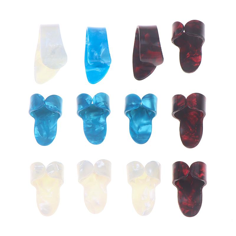 12Pcs Guitar Finger Picks Thumb/Index Sizes Fingerstyle Protector Anti-Slip Design Bass Acoustic/Electric Guitar