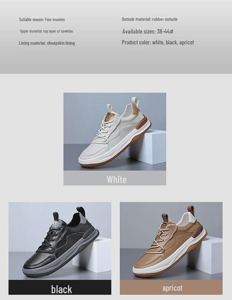 Мужская летняя обувь 2025 года из белой коровьей кожи, повседневная модная дышащая обувь с толстой подошвой, увеличивающая рост