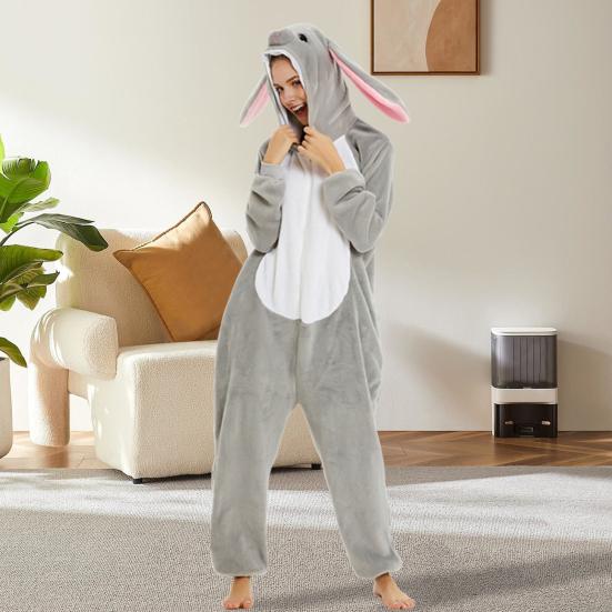 Пижама-комбинезон с животными для взрослых и детей, унисекс, фланелевая, цельная, для сна, костюм для косплея на Хэллоуин, домашняя одежда