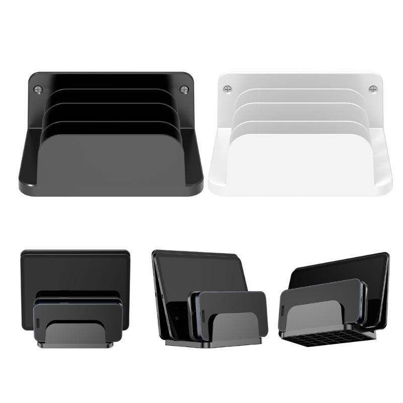 Universal Wall Mounted Stand For Tablets And Smartphones Compatible for up to 20mm Width Pad Phone Devices Organizers