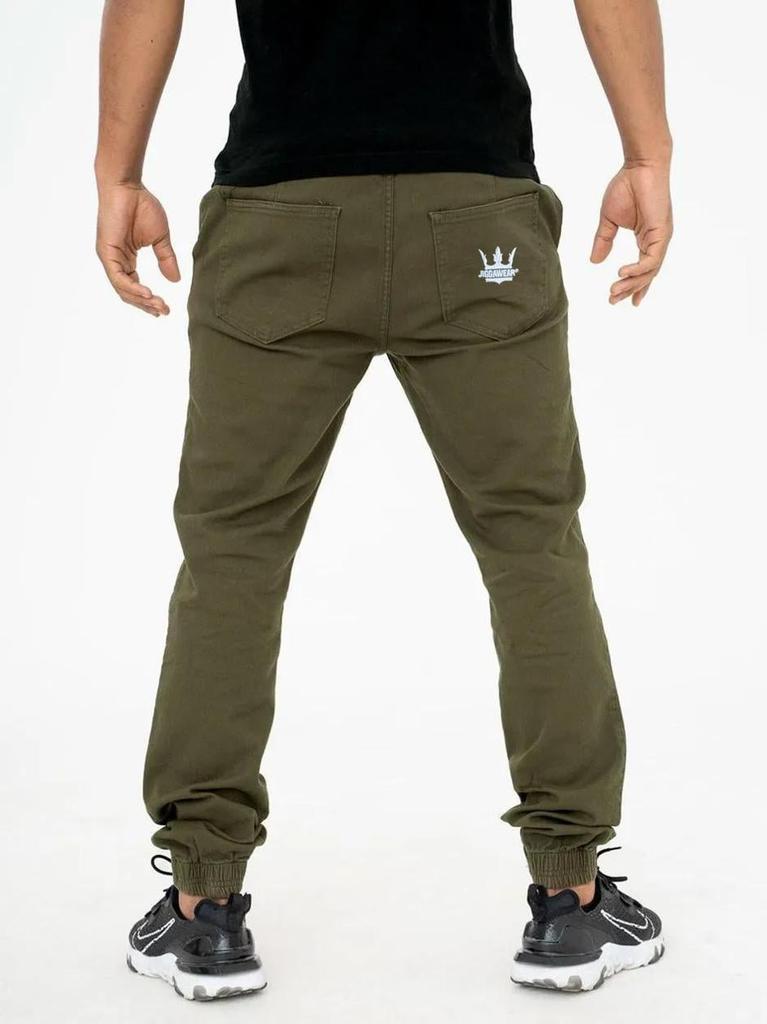 Jigga Crown Stretch Jogger Pants Olive/White XL