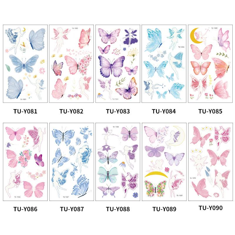 10Pcs/set Luminous Tattoo Stickers Temporary Colorful Butterfly Cute Tattoo Stickers Children's Body Fake Tattoo