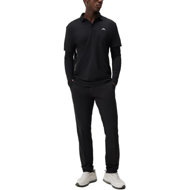 J.Lindeberg Liam Regular Fit Long Sleeve Polo Shirt Men tops Black GMJT08008-9999