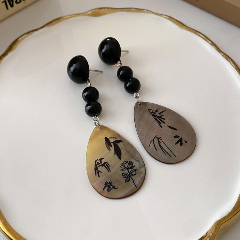 Гуофэн Серьги-кисточки с цирконом 'Серебряная игла', Ретро Легкая роскошь Высококлассные серьги-гвоздики Нишевые Универсальные серьги