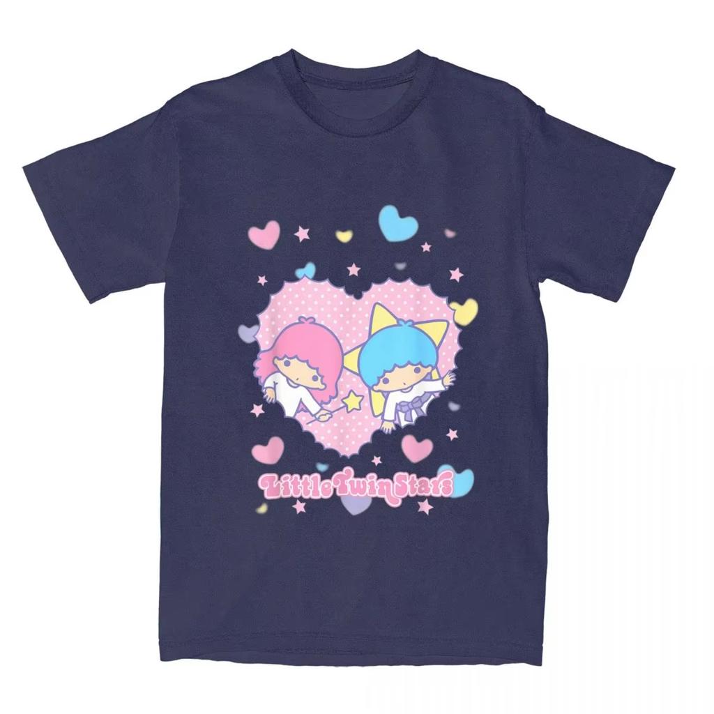 Ретро Логотип Little Twin Stars Валентинка Футболка для Мужчин Женщин Винтажная Хлопковая Футболка с Коротким Рукавом Новое Поступление Топы