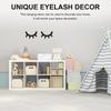Yousheng 2Pcs/Set Wooden Eyelash Wall Decoration Rustic Black Sleeping Eyes Wall Art Sculpture Home Living Room Kids Bedroom Wall Decorative Sign