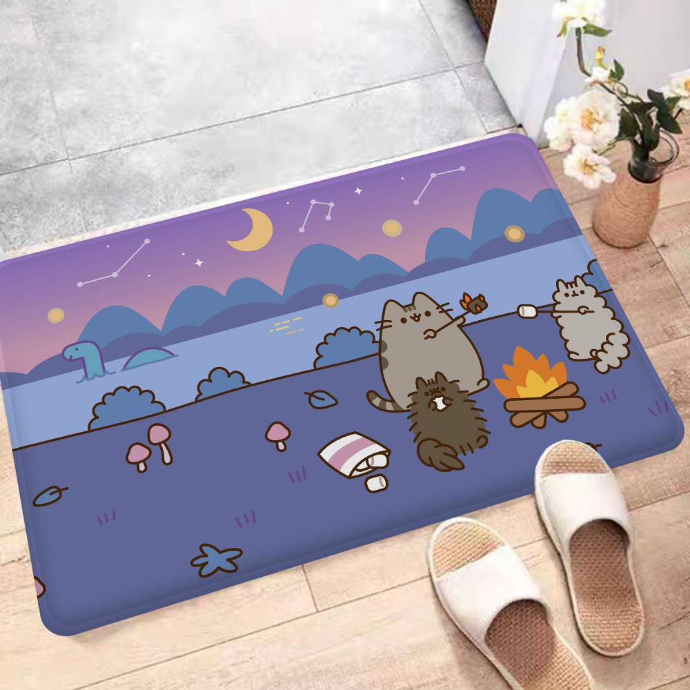 Милый кухонный коврик P-Pusheen-Cat в скандинавском стиле, придверный коврик для спальни, гостиной, дома, балкона, противоскользящий, приветственный коврик