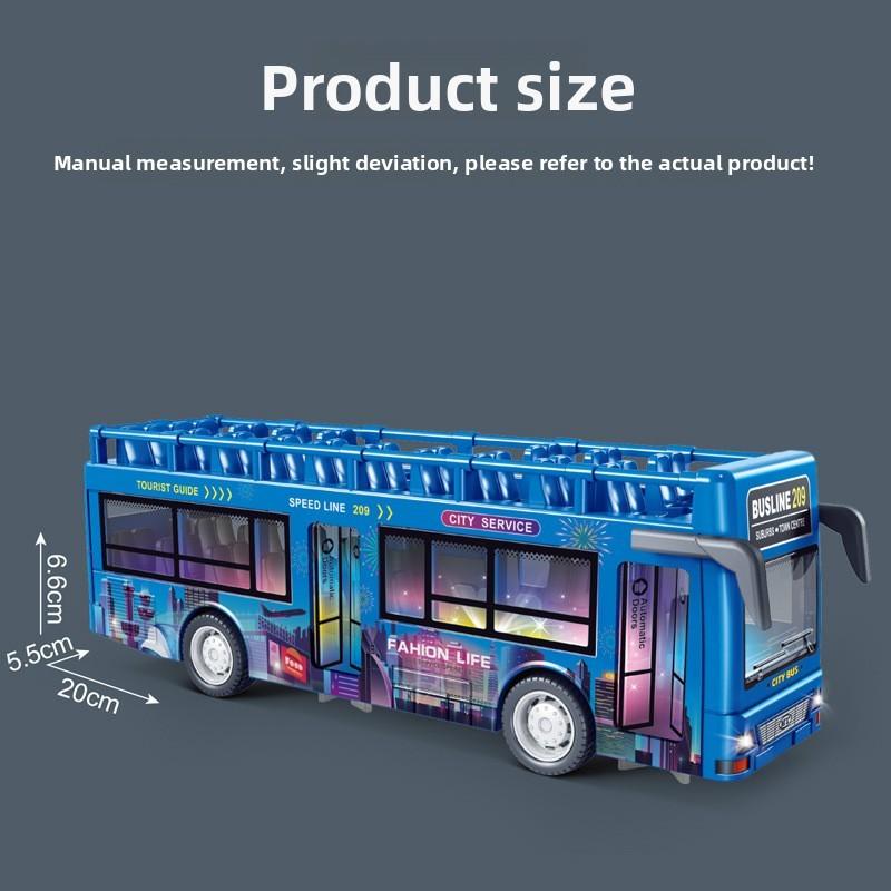 Bus Plastic Sightseeing With Sound And Light Functions Children Inertia Toy