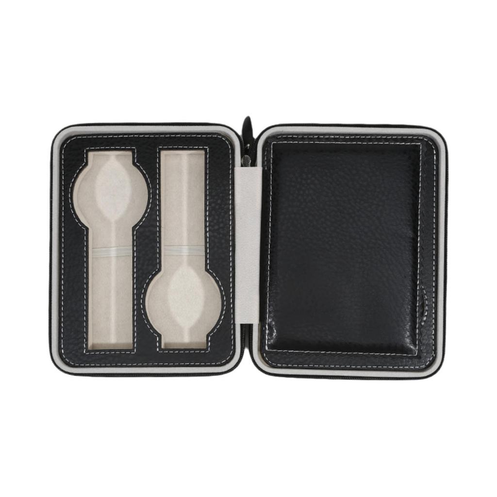 Slots Embedded Portable Travel Storage Bag For Watch/Daily Necessities Storage Box Leather Zipper Watch Box