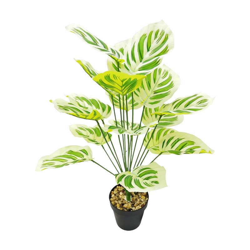 18-Head Monstera Deliciosa and Aglaonema Faux Plant Bonsai for Home Landscaping
