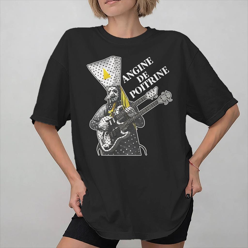 Angine de Poitrine Band Graphic Printed T Shirt Unisex Women Cotton Tee Shirt Clothing