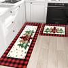 Christmas Tree Kitchen Rugs Farmhouse Red Plaid Kitchen Floor Mat Non Slip Floor Mats for Kitchen Rug Winter Christmas Decor Mat