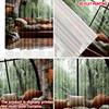 Set Of 2 Arch Window Forest View Curtains Flat Digital Printing Cozy Indoor Scene Sofa Pillows Plants Single Layer Decor Curtain Polyester