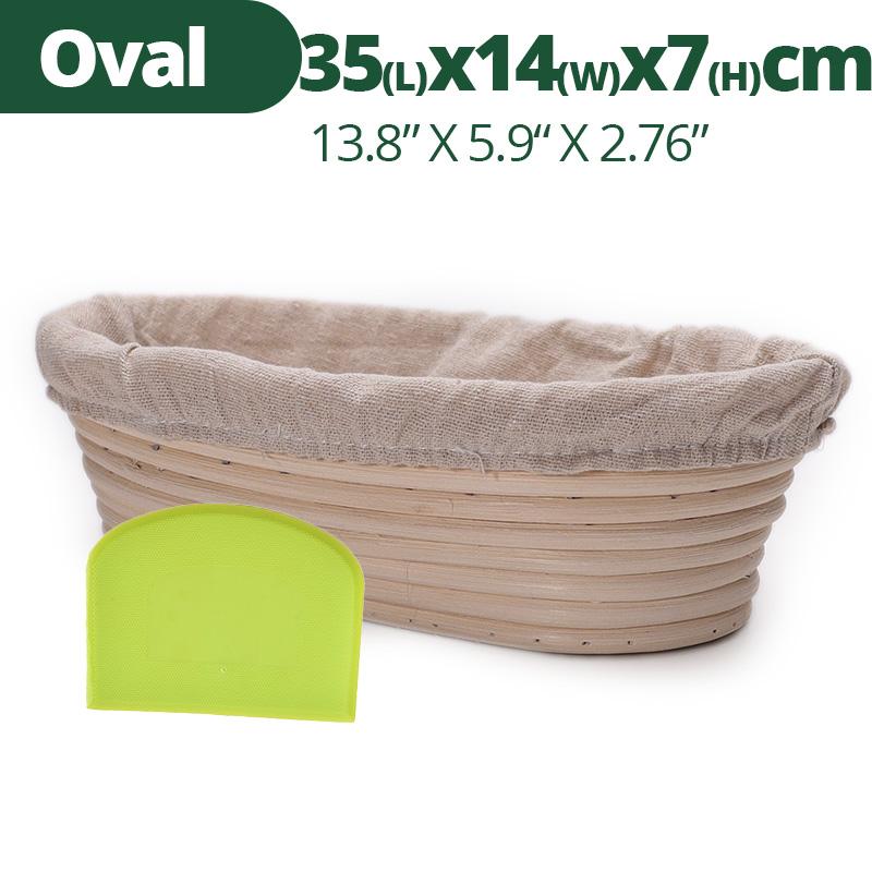Banneton Bread Proofing Basket, Sourdough Brotform Natural Rattan Basket for Bread Baking - Includes Cloth Liner & Dough Scraper