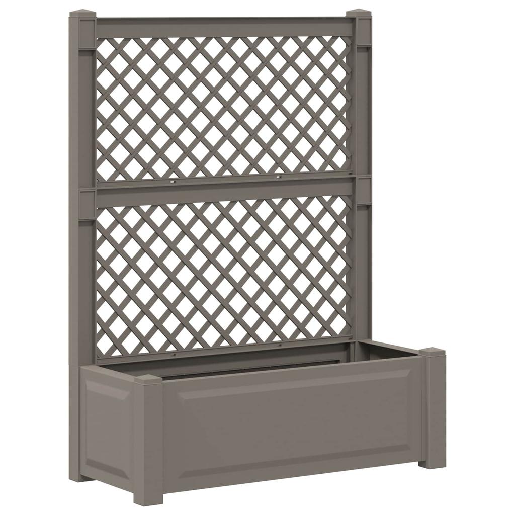 Large Planter with Trellis Gray 99.5 x 43 x 133.5 cm PP