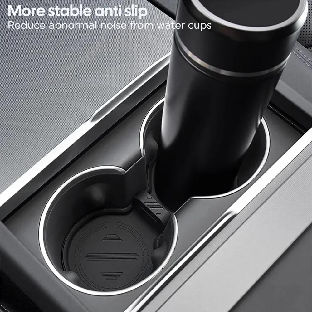 For Tesla Model Y Launch 2025 Model 3 highland 2025 Water Cup Mat Coasters Slots Non-Slip Mat Waterproof Drink Pad Accessories