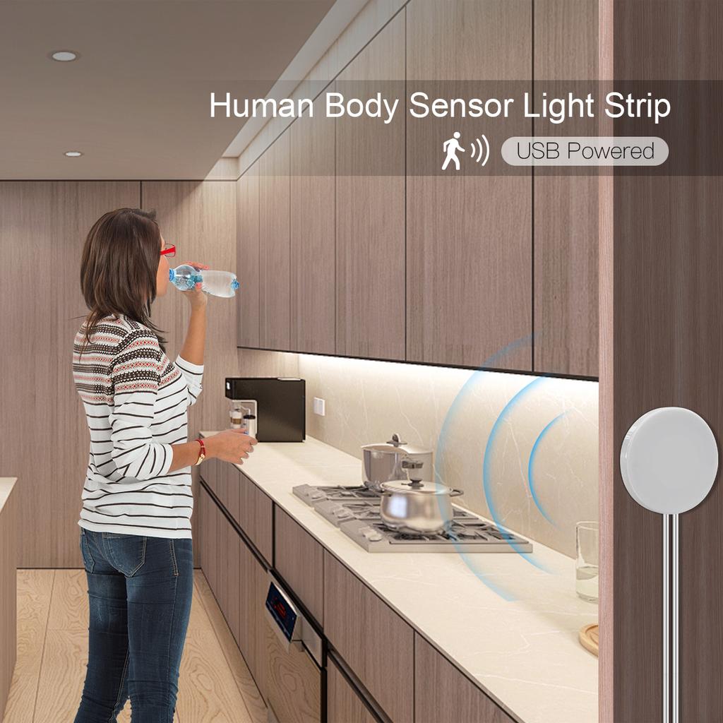 5V USB COB LED Strip Lights Hand Sweep Touch Sensor Dimmer Switch High Density Flexible LED Tape Bedroom Kitchen Mirror Lighting