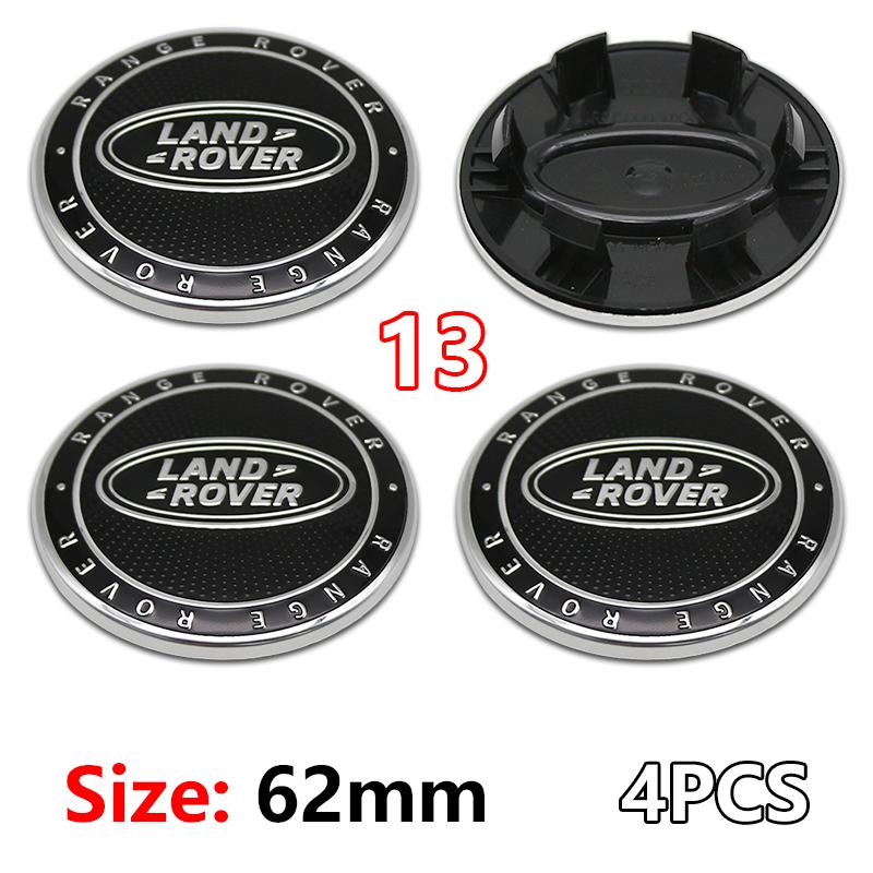 4x 62mm ABS Auto Wheel Center Hub Cap Emblem Badge Replacement For Land Rover Range Rover Discovery Sport Velar Evoque L322 L405 BQ7