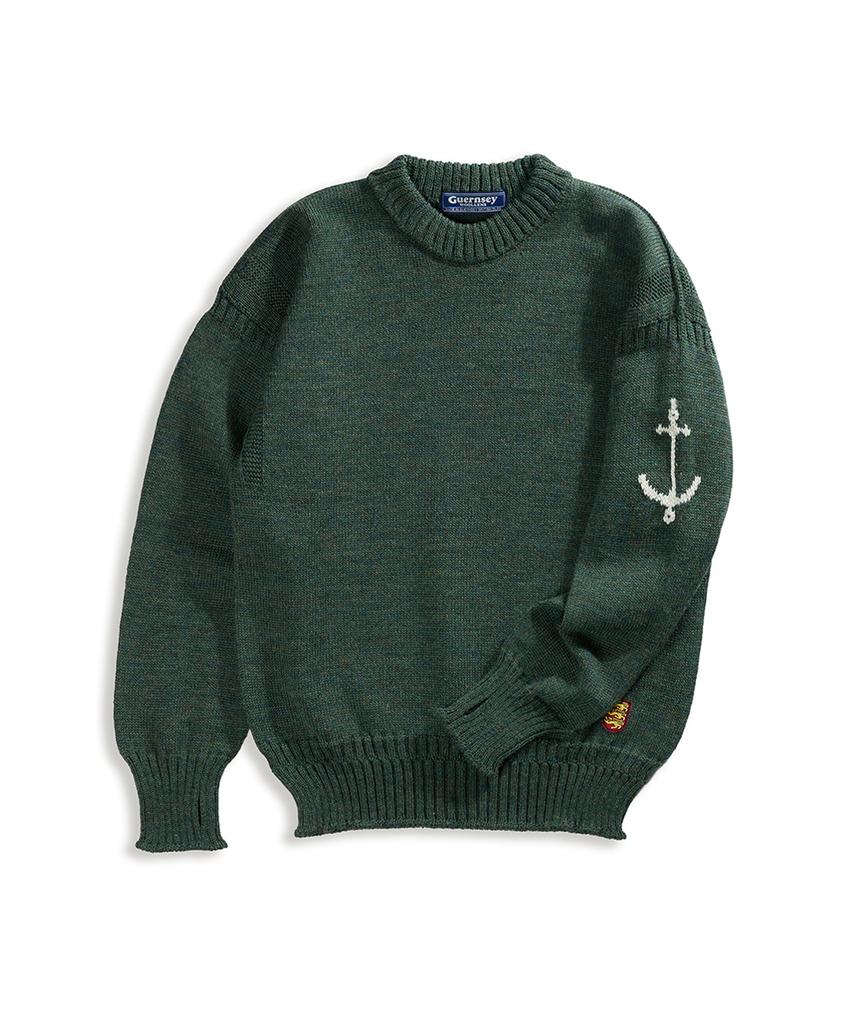 Geonjiulleunseu Crewneck Wholegarment Sweater - Roden Green