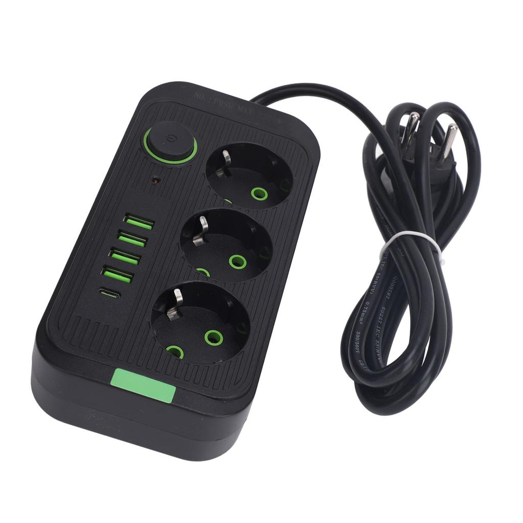 Европейский удлинитель 3 розетки 4 USB 1 порт Type C настенный удлинитель электрической розетки с 2 м