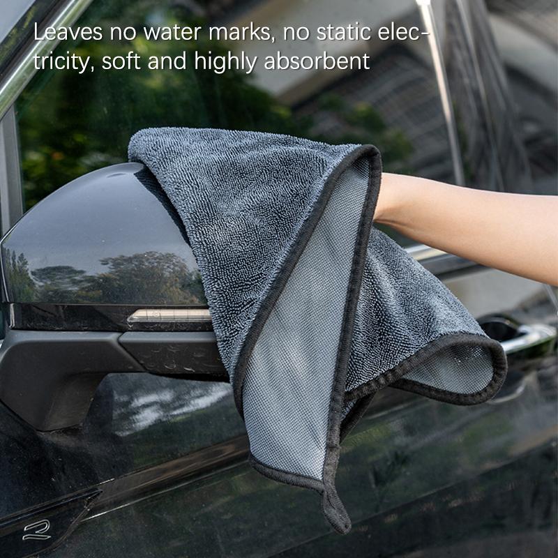 Twisted Microfiber Car Cleaning Towel Double-Sided Super Absorbent Car Wash Cleaning Cloth Scratch Proof Soft Lint Towels