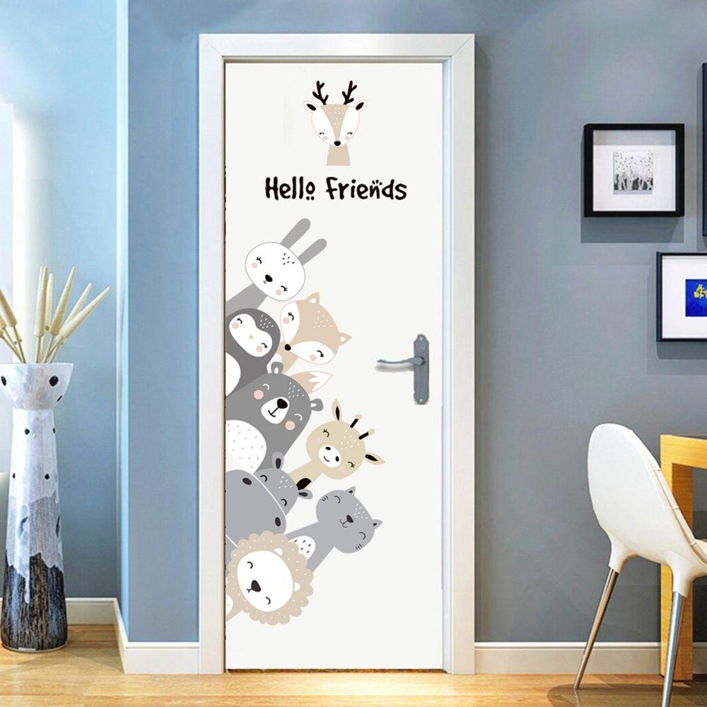 Cartoon DIY Animal Stickers Art Lion Bear For Kids Rooms Nursery Decals Mural Wall Stickers