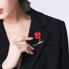 Lady Brooch Rose Shape Rhinestone Decor Anti-slip Bag Suit Coat Lapel Hat
