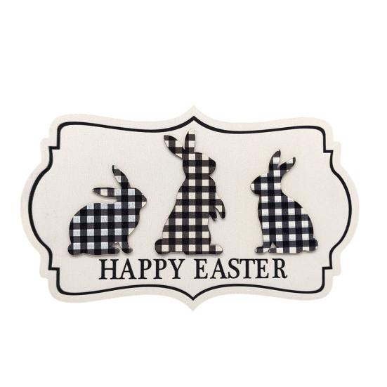 Подвеска-пасхальная бирка с мультяшным кроликом и бантом, подвесной цветной многоразовый деревянный толстый антитрещинный знак для крыльца, садовой двери