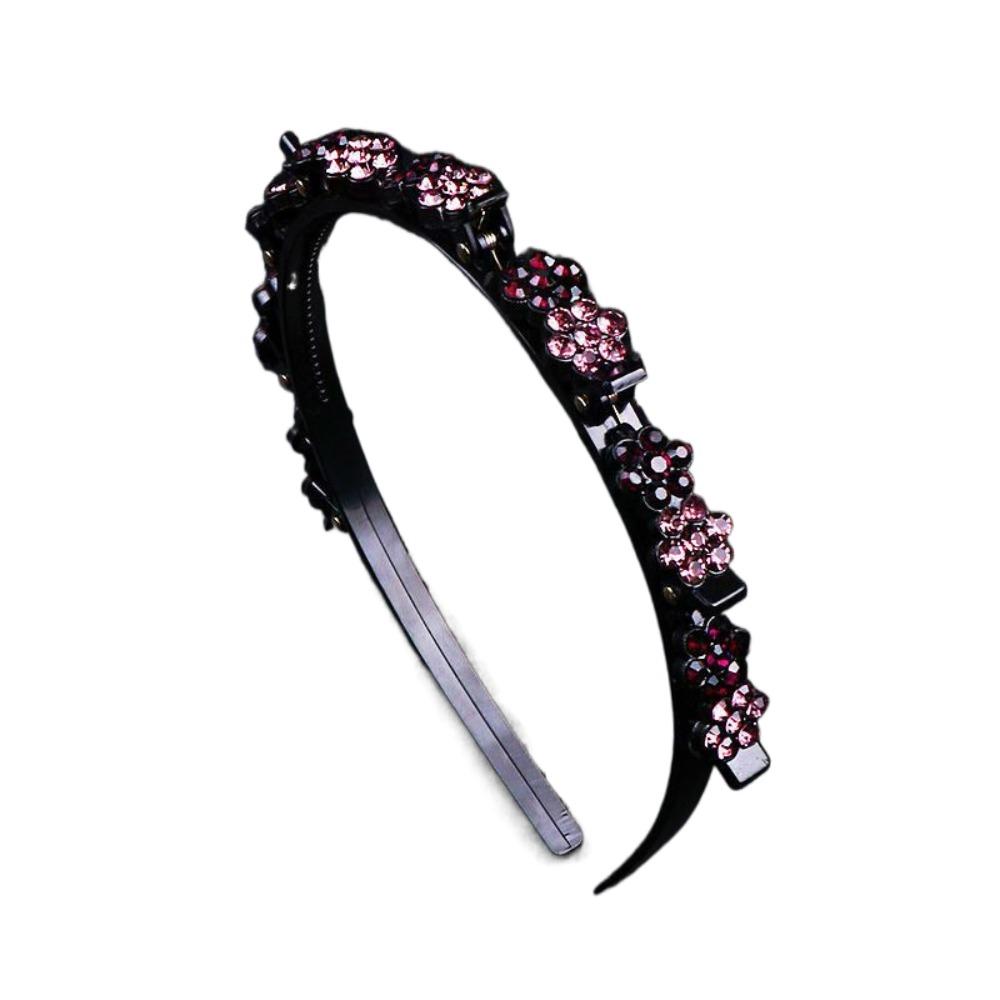 Обруч для волос с челкой в виде цветка сливы и стразами, элегантный блестящий цветок, четыре сезона