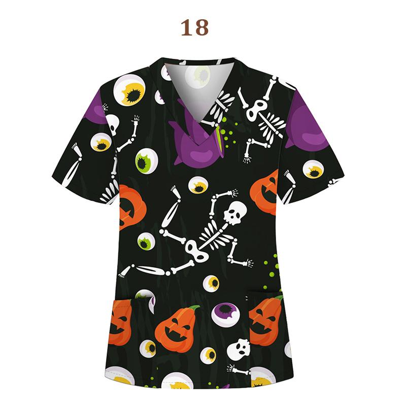 Футболка унисекс больших размеров с короткими рукавами и v-образным вырезом, униформа для медсестер на Хэллоуин, топы, операционная, отель