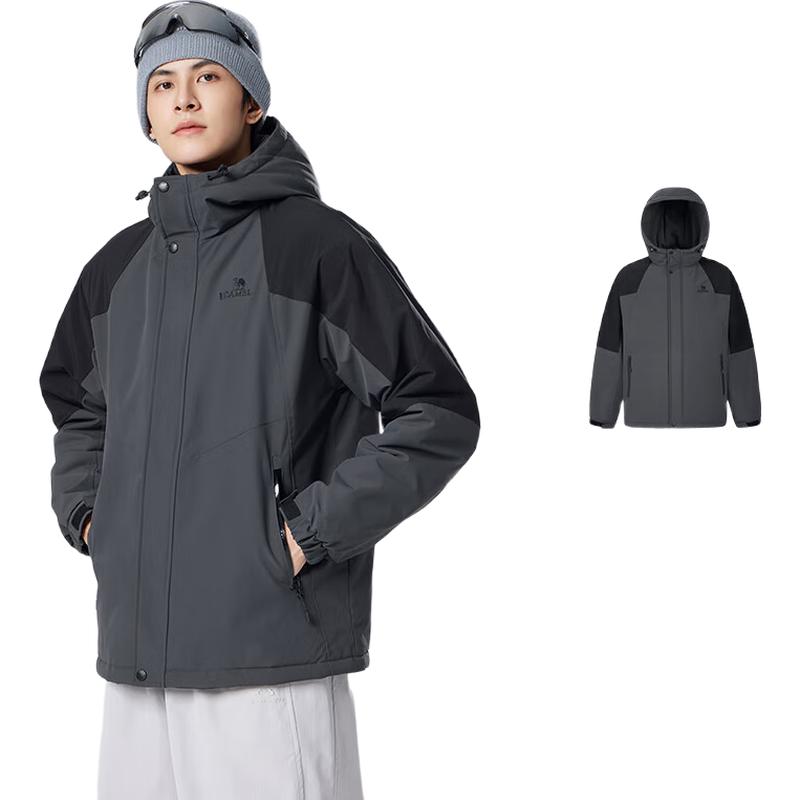 Camel Men's Urban Outdoor Waterproof Hooded Cotton Jacket