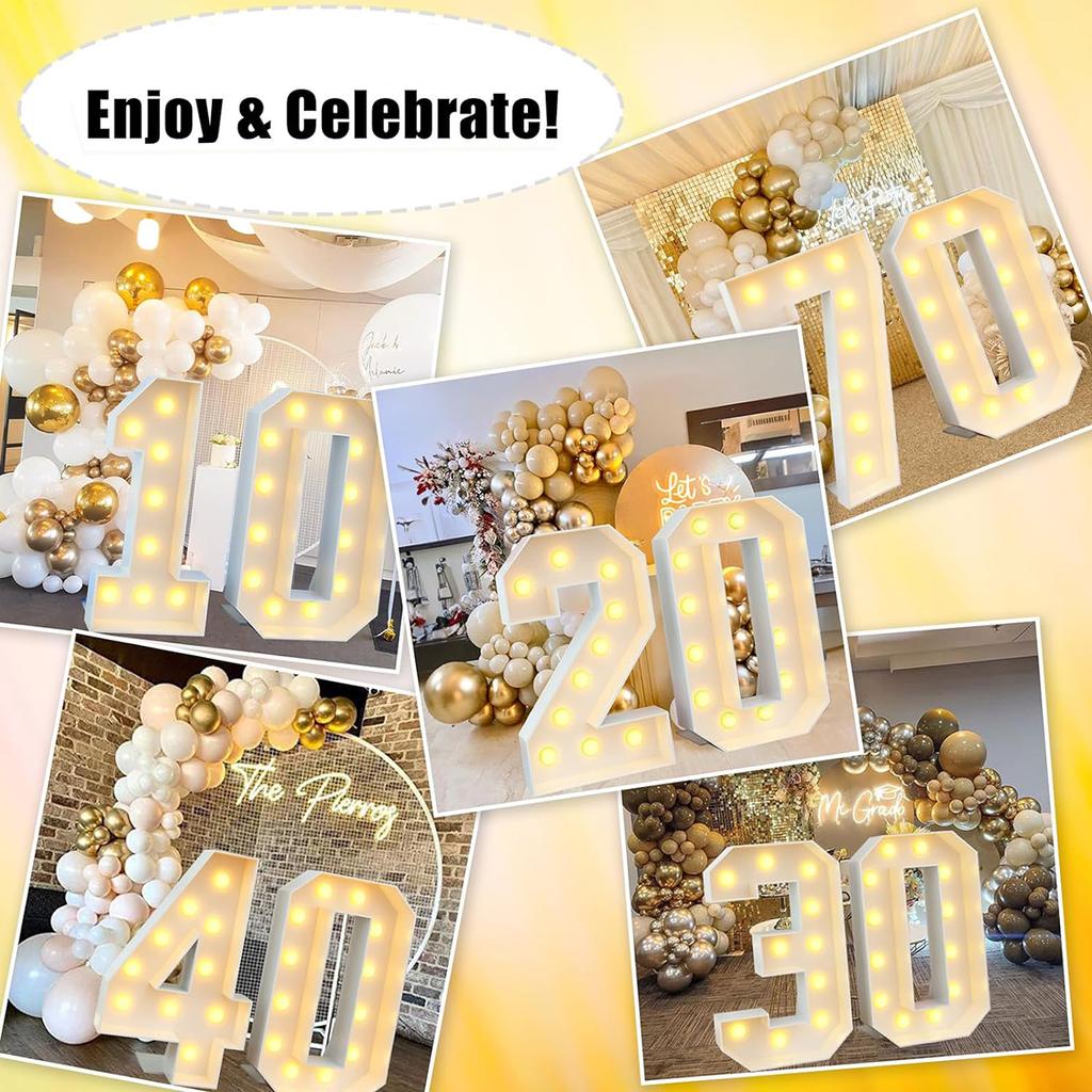1PC 73cm Balloon Frame with Light 3D KT Board Filled Balloon Digital Model Suitable for Birthday Party, Anniversary Decorations