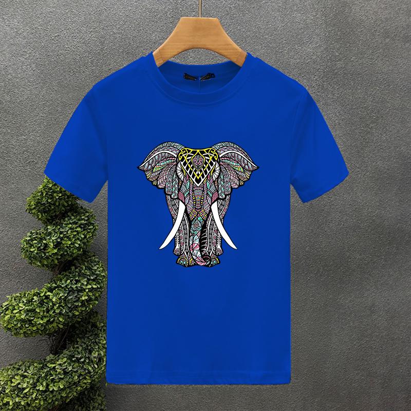 2yk Luxury Brand Design For Men's T-shirt Cotton High Quality Elephant Printing Summer Tees Brand Tops Unisex Oversized S-7XL