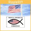 Proud Christian American Flag 3x5 Ft Fish Flag Jesus Christ Religious Usa Symbol