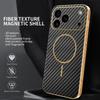 Гальваническое покрытие Текстура волокна Магнитный чехол для iPhone 17 Air 16 15 14 Plus 13 12 Pro Max Защита камеры объектива для Magsafe Чехол для телефона