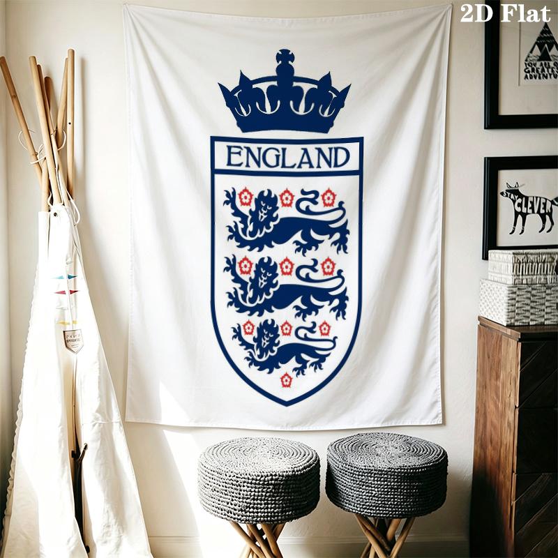 England Football Wall Tapestry Aesthetic Wall Hanging Printed Fabric Blanket Decorative Tapestries for Bedroom Living Room Home Decor