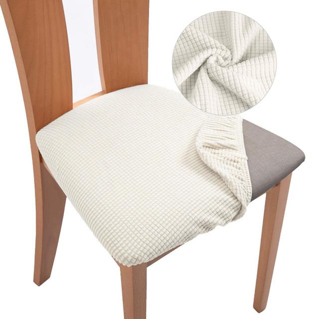 Plaid Jacquard Chair Seat Covers Stretch Thick Elastic Dining Chair Cover Washable Chairs Covers Seat Case For Kitchen Home