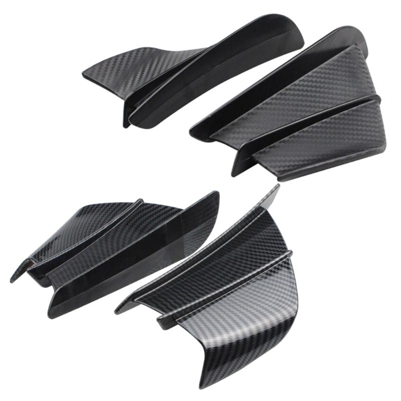 1 компл.. Мотоциклетное крылышко из углеродного волокна, боковой спойлер, воздушный дефлектор, комплект крыльев, универсальный передний обтекатель для мотоцикла, аэродинамический