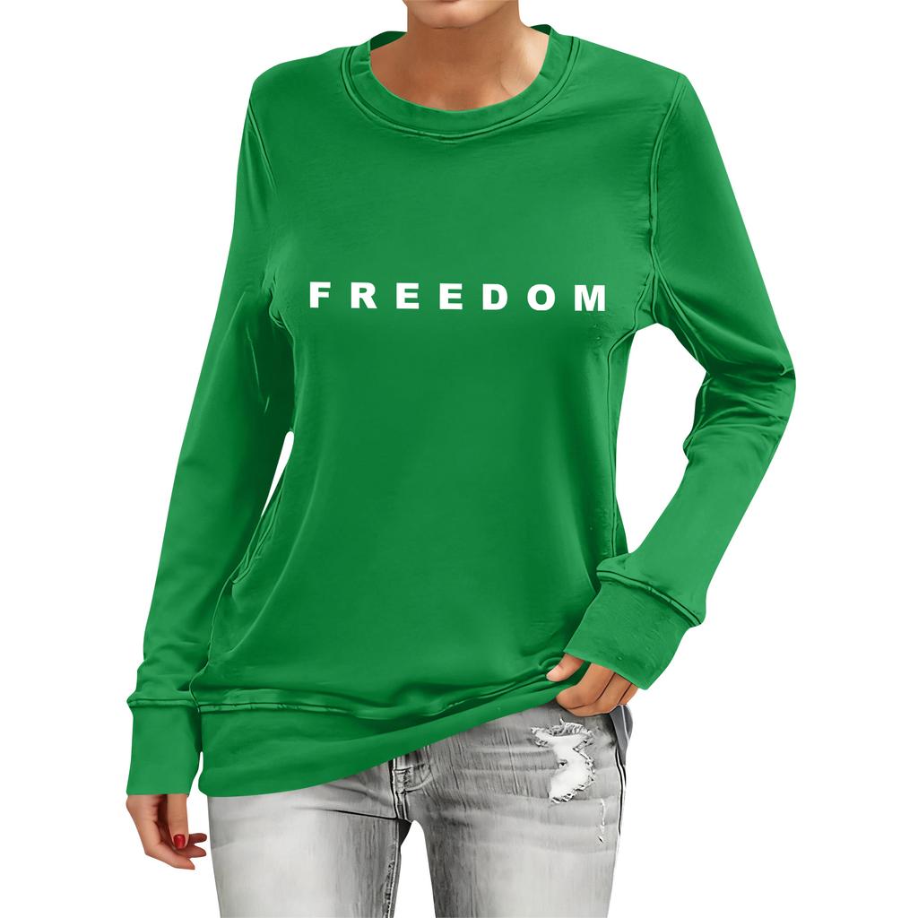 Women's Fashion Casual Long Sleeve Printed Neck Top