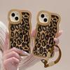 Ретро Леопардовый Принт Ресницы Подходит для Чехла для Телефона Apple 14PRO 13 Силиконовый Противоударный 12 Милый Полный Чехол 11 Двойная Подставка X