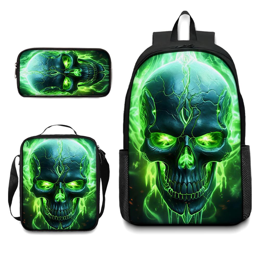 Peripheral Backpack, Skull Schoolbag, Student Backpack Pencil Case