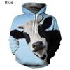 Men's Animal Hoodie Fashion Cows 3D Printed Hoodies Men's Funny Sweatshirt Long Sleeve Tops