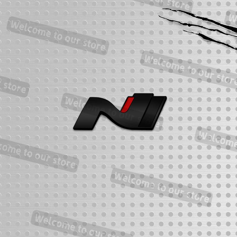 3D Metal Car Styling N Grille Emblem Decals Rear Trunk Body Badge For Hyundai N Line Veloster Elantra Sonata I20 I30 I10 Ix35 TT36