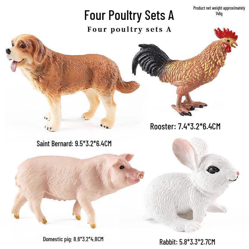 Cognitive Animal Model Toy: Dairy Cow, Buffalo, Yellow Cattle, Rhinoceros, Simmental Bull