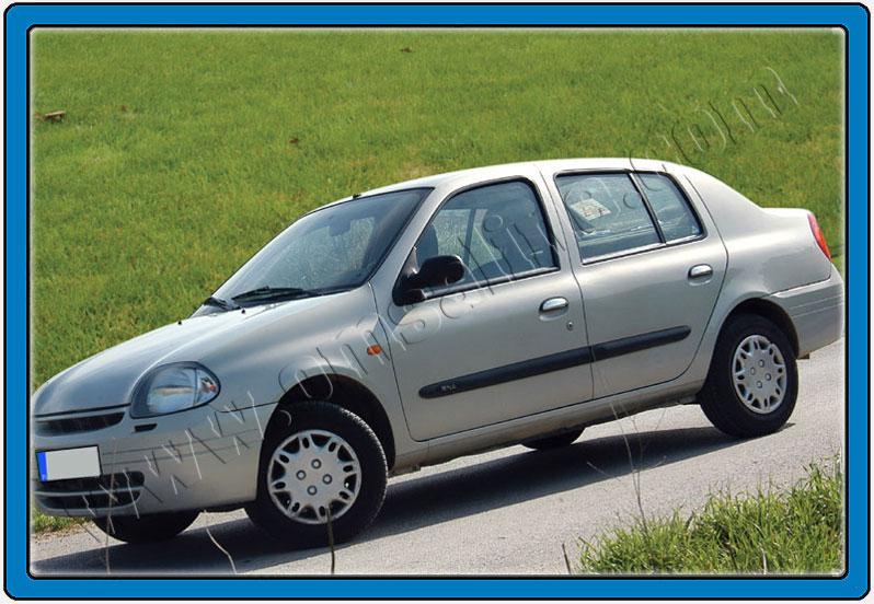 Накладки на ручки (нерж.) 4 шт, Carmos - Турецкая сталь для Renault Clio II 1998-2005 гг