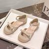 Girls Toes Capped Sandals Soft Sole Children Half Shoes Fashion Kids Flats Princess Shoes with Bow-knot 2024 Spring Autumn New