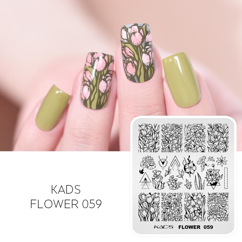 kads 53 Flower Series Nail Stamping Plates DIY Manicure Stamping Plate for Nail Art Template Nail Art Stamp Plates