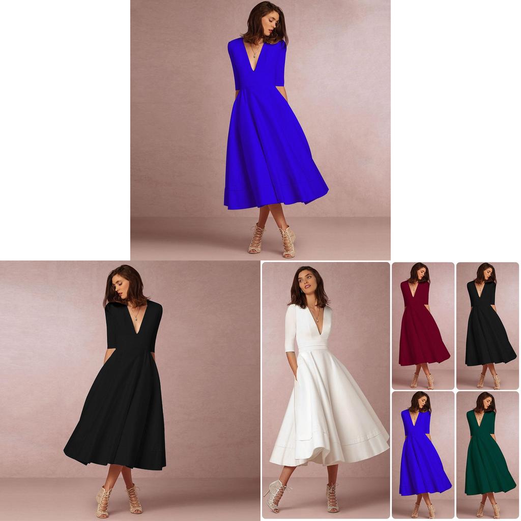 Elegant Casual Knit Dress For Women With V Neckline Available In Various Colors