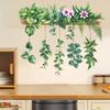 Fresh Green Plants Wall Stickers Self-Adhesive Removable Vinyl Decals for Kitchen Cabinet Foyer Potted Plants Posters Home Decor